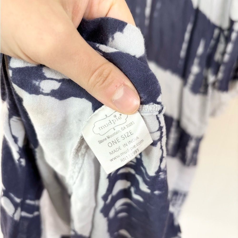 Mud Pie tie dye blue oversized one size duster kimono cardigan viscose - Picture 6 of 7